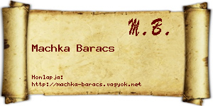 Machka Baracs névjegykártya